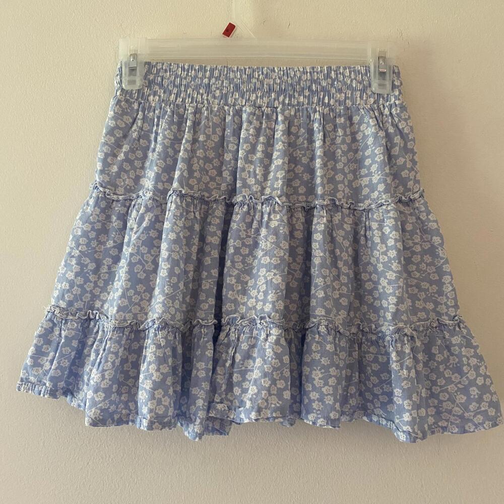 PRINCESS POLLY blue floral ruffle mini skirt - Picture 5 of 6